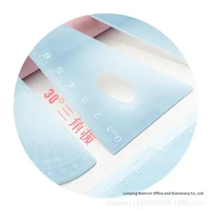 Jelly màu Macaron văn phòng phẩm thiết lập nhựa trong suốt thước đo góc và cai trị cho học sinh tiểu học và trung học - Product Image 4