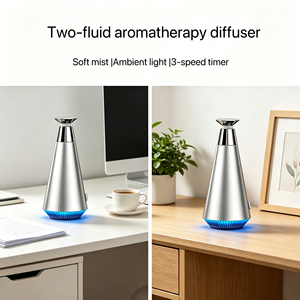 Diffuseur <span class=keywords><strong>d</strong></span>'huiles essentielles de bureau, cadeau de Noël, télécommande, mode de diffusion, mode de minuterie, lumière ambiante, rechargeable sans fil, <span class=keywords><strong>parfum</strong></span> - Product Image 1