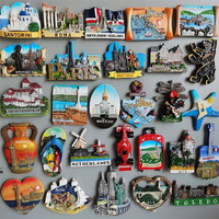 Aimants de réfrigérateur en polyrésine 3D personnalisés en gros, autocollants de réfrigérateur, souvenirs de ville, cadeaux, aimants de réfrigérateur en résine