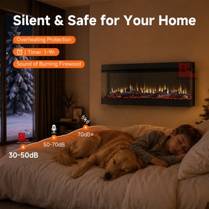 Chimeneas Decorativas Virtuales 3D, <span class=keywords><strong>Chimenea</strong></span> Eléctrica Moderna con Pantalla LCD, WiFi, Holográfica, Lineal, de 3 Lados, para Montar en la Pared - Product Image 5