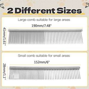 Hot Sale Silver Metal Double Side Pet <b>Comb</b> Stainless Steel for Dog and Cat <b>Flea</b> <b>Comb</b> Brush Pet Grooming <b>Comb</b> - Product Image 2