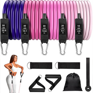 Set de 11 Bandas de Resistencia de 150 Libras para Entrenamiento de Fuerza, Equipo de Fitness para Ejercicio en Casa con Asas y Anclajes - Product Image 5