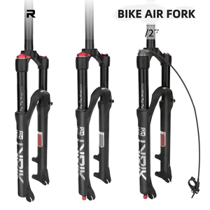 Fourche avant de <span class=keywords><strong>VTT</strong></span> de 26, 27,5 et 29 pouces avec suspension pneumatique, <span class=keywords><strong>couronne</strong></span> en aluminium et axe de 9 mm, type de direction droite, pièces de vélo de montagne - Product Image 1