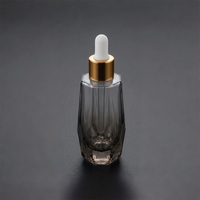 Flacons compte-gouttes en verre taillé cristal de 40 ml et 30 ml avec bouchon doré/argenté, rechargeables, transparents, pour sérum et huiles essentielles, livraison gratuite