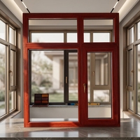 Ventanas Corredizas de Aluminio y Madera Padauk Insonorizadas de Diseño Moderno para Renovación de Apartamentos