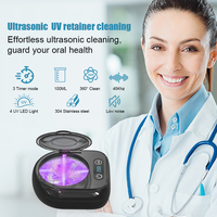 Limpiador ultrasónico con 4 luces LED UV para Invisalign, protectores bucales y aparatos ortopédicos