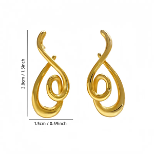 Pendientes Geométricos para Mujer en Acero Inoxidable 316L Resistente con Diseño de Línea Irregular, Joyería de Moda Hipoalergénica - Product Image 5