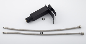 Đen Matt đơn xử lý sàn gắn vòi nước thép không gỉ lạnh nước nóng Mixer thác nước lưu vực vòi nước - Product Image 5