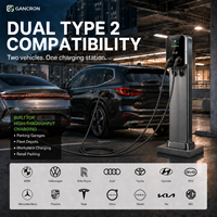 Pengisi Daya EV AC 22kW Double Dual Gun Dengan Soket OCPP 2.0.1 Stasiun Pengisian Daya EV Komersial untuk Tempat Kerja & Parkir Apartemen