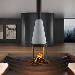 Cheminée suspendue <span class=keywords><strong>d</strong></span>'intérieur à bois ou à alcool, avec bûches réelles ou électriques, ou cheminée électrique 3D à vapeur <span class=keywords><strong>d</strong></span>'eau - Product Image 2