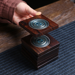 Sous-verre en bakélite cloisonné, résistant à la chaleur, rond, pour accessoires de service à thé - Product Image 2