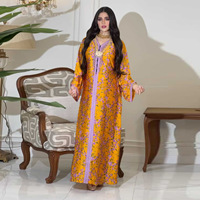 A-106 Offres Spéciales Moyen-Orient Caftans Cristal Perlé À Manches Longues Arabe Abaya Dubaï Femmes Robes Musulmanes