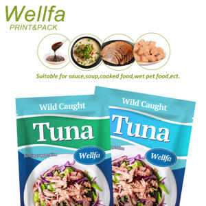 Sacchetto di storta in alluminio per uso alimentare stampato personalizzato per il confezionamento di tonno resistente alle alte Temperature sacchetto di imballaggio per storta ad alta barriera - Product Image 1