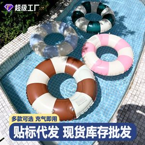 Flotador Inflable para Piscina con Doble Cámara de Aire y Diseño a Rayas para Niños y Adultos - Product Image 5