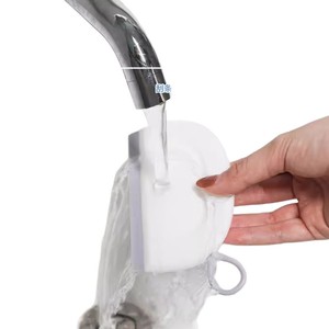 Mini espátula para limpieza de ventanas de vidrio, herramienta manual de plástico blanca y azul - Product Image 3