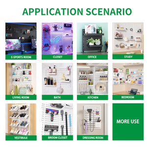 Quảng trường tối giản công cụ treo Pegboard tường Organizer Trắng nhựa <span class=keywords><strong>Tabletop</strong></span> PEG board công cụ lưu trữ syatem cho văn phòng - Product Image 6