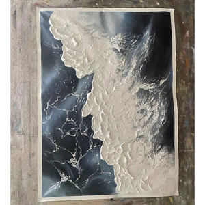 Tableau <span class=keywords><strong>abstrait</strong></span> 3D effet vague, décoration murale, peinture à l'huile <span class=keywords><strong>acrylique</strong></span> texturée peinte à la main sur toile, œuvres d'art à suspendre - Product Image 3