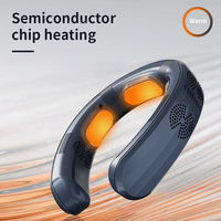 Portable sans lame refroidissement pliable cou ventilateur suspendu usb rechargeable sans fil mains libres refroidissement cou ventilateur