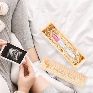 Boîte de test de grossesse de bébé en gros d'usine boîte d'annonce de grossesse gravée au laser en bois - Product Image 3