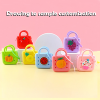 Silicone DIY Enfants Sac À Main Mignon Dessin Animé Dame Style Mini Pochette Portable À Fermeture Éclair Porte-Monnaie Rouge À Lèvres Sac