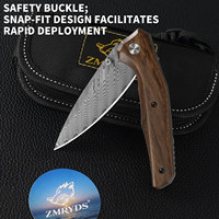 Couteau de poche Damas de haute qualité ZMRYDS pour hommes, outil EDC, couteau pliant de survie et de chasse
