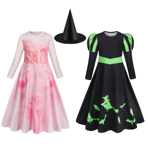 <span class=keywords><strong>Disfraz</strong></span> de <span class=keywords><strong>bruja</strong></span> <span class=keywords><strong>malvada</strong></span> para Halloween, <span class=keywords><strong>disfraz</strong></span> inspirado en personaje de TV y película, manga voladora, vestidos de niña Glinda o Elphaba - Product Image 1