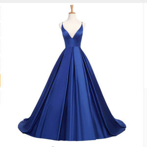 Einfache sexy offene Rücken Criss-Cross Satin Long <span class=keywords><strong>Prom</strong></span> Party Abendkleid 2024 - Product Image 3