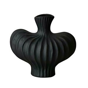 <span class=keywords><strong>Vase</strong></span> en céramique à texture tissée blanc mat, <span class=keywords><strong>vase</strong></span> rustique à deux poignées pour la décoration de style farmhouse - Product Image 1