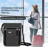 Portefeuille de voyage ultra fin et léger en polyester avec logo personnalisé, blocage RFID, pour passeport, avec chaînes, portable