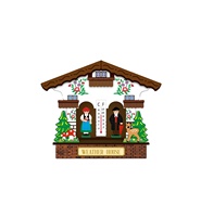 Maison miniature en bois de Noël bon marché, nouvelle en 2021, avec thermomètre