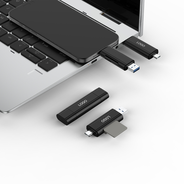 Hot Sale 2026 External Memory Card Reader Adapter 2-in-1 USB 3.0 Type C Dual TF/SD Slots High-Speed for Laptop
