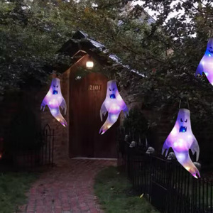 Decoración de Halloween, lámpara LED con forma de fantasma, bandera colgante para jardín, árbol, decoración colgante para fiestas, decoración de ambiente. - Product Image 4