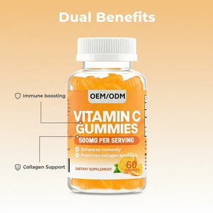 סוכריות גומי ויטמין C למבוגרים 500 מ\\\"ג 60 יחידות בסיטונאות |   תוסף תזונה בטעם תפוז לקולגן, לתמיכה בחיסון וצפיפות העצם - Product Image 2
