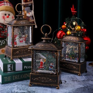 Décorations de Noël, lanternes de Noël, lanternes du Père Noël, lumières scintillantes avec musique, ornements lumineux rétro pour bureau. - Product Image 4