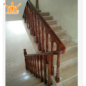 Lan Can Cầu Thang Gỗ Trang Trí Nội Thất Lan Can Cầu Thang Gỗ Chất Lượng Cao Theo Yêu Cầu Của Nhà Máy Trung Quốc - Product Image 1