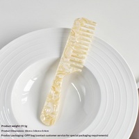 Peigne à cheveux pour femmes rétro en acétate antistatique à dents larges, manche long, portable, multi-occasions, emballé individuellement
