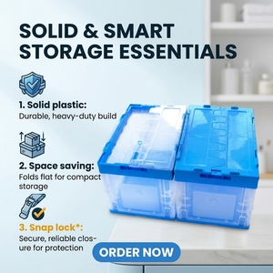 Conteneur <span class=keywords><strong>de</strong></span> transport pliable <span class=keywords><strong>et</strong></span> empilable robuste en plastique recyclable <span class=keywords><strong>et</strong></span> écologique pour le stockage <span class=keywords><strong>et</strong></span> le manutention - Product Image 5