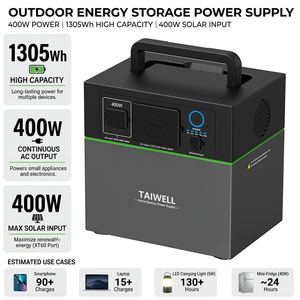 Alimentation d'urgence UPS Batterie LiFePO4 1305Wh Haute Puissance Onde Sinusoïdale Pure Extérieur Portable Lampe Torche Démarreur de Voiture - Product Image 2