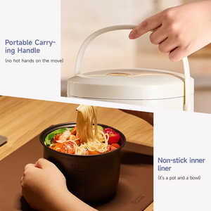 Cuiseur à riz multifonction 110V 1,2L, <span class=keywords><strong>petit</strong></span> format, avec cuve antiadhésive 200W et plateau vapeur pour aliments pour bébés et bouillie, pour 1 à 3 personnes, exportation US - Product Image 5