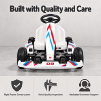 Kart électrique Crazy Kart 250W avec batterie au lithium 36V, lumières LED et Bluetooth