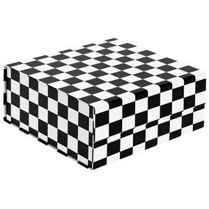Square Checkerboard MDF/Resin Jewelry Box Minimalist Design <b>Stackable</b> Double Tier Eco-Friendly Multifunctional Bedroom Living - Product Image 1