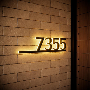 Backlit Stainless Steel Luminous House Numbers Modern LED House Numbers - Product Image 2