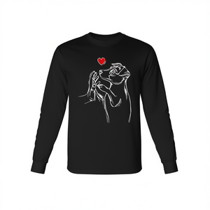 Camiseta de manga larga con diseño de corazón para perro Jack Russell Terrier, color negro - Product Image 2