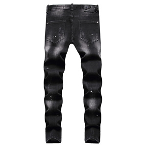 Pantaloni Casual in Cotone Denim <span class=keywords><strong>Jeans</strong></span> con Logo Personalizzato Nuovo Design Lavato Sportivi da <span class=keywords><strong>Uomo</strong></span> Slim con Motivo Stampato a <span class=keywords><strong>Vita</strong></span> <span class=keywords><strong>Alta</strong></span> Larghi <span class=keywords><strong>Jeans</strong></span> da <span class=keywords><strong>Uomo</strong></span> - Product Image 3