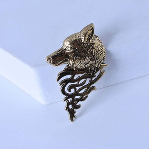 Vintage Personality <strong>Jewelry</strong> <strong>Wolf</strong> Pin Brooches Fashion Men's Suit Collar Pin Buckle <strong>Wolf</strong> Head Brooch Pin <strong>Jewelry</strong> Wholesale - Product Image 4