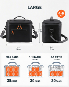 New Design Tarpaulin Letter Pattern Casual Portable Leak-Proof Insulated 24L Zipper Closure Cooler <b>Bag</b> Beach Beverage Travel - Product Image 2