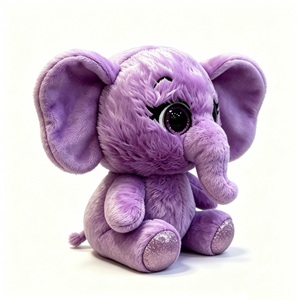 Peluche de Elefante Morado Personalizado, Animal de Peluche Suave y Esponjoso con Ojos Grandes y Patas Brillantes - Product Image 2