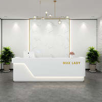 États-Unis CA Royaume-Uni AU GER Stock local Mobilier de salon de beauté blanc Table de bijouterie de luxe Parfum Bureau de réception design