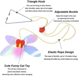 Ginnico per gattino appeso alla finestra della porta gabbia per gatti animale domestico gatto libellula topi giocattolo gatti giocattoli Teaser - Product Image 5