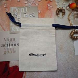 Bolsa de Almacenamiento para Aretes y Pulseras de Alta Calidad con Logotipo Personalizado, Bolsa de Joyería Pequeña de Algodón Suave con Cordón - Product Image 3